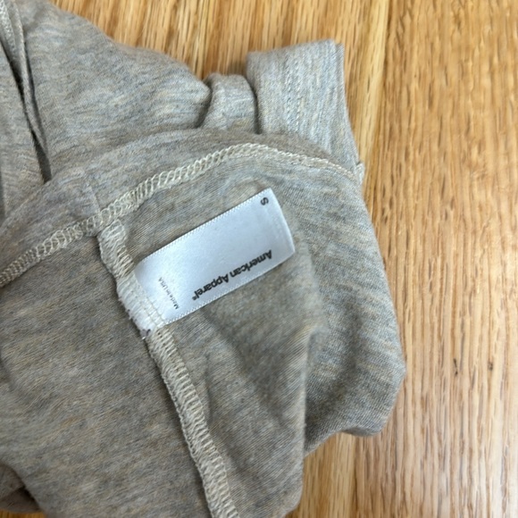 American apparel turtleneck crop top heather grey slash tan - Picture 4 of 6